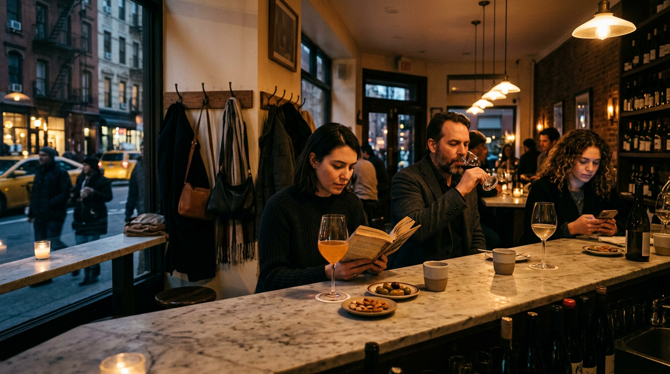 The New York wine-bar networker’s code