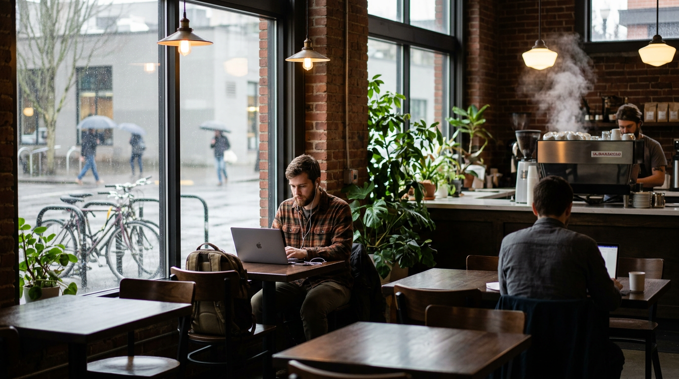 The Portland cafe circuit for solo builders