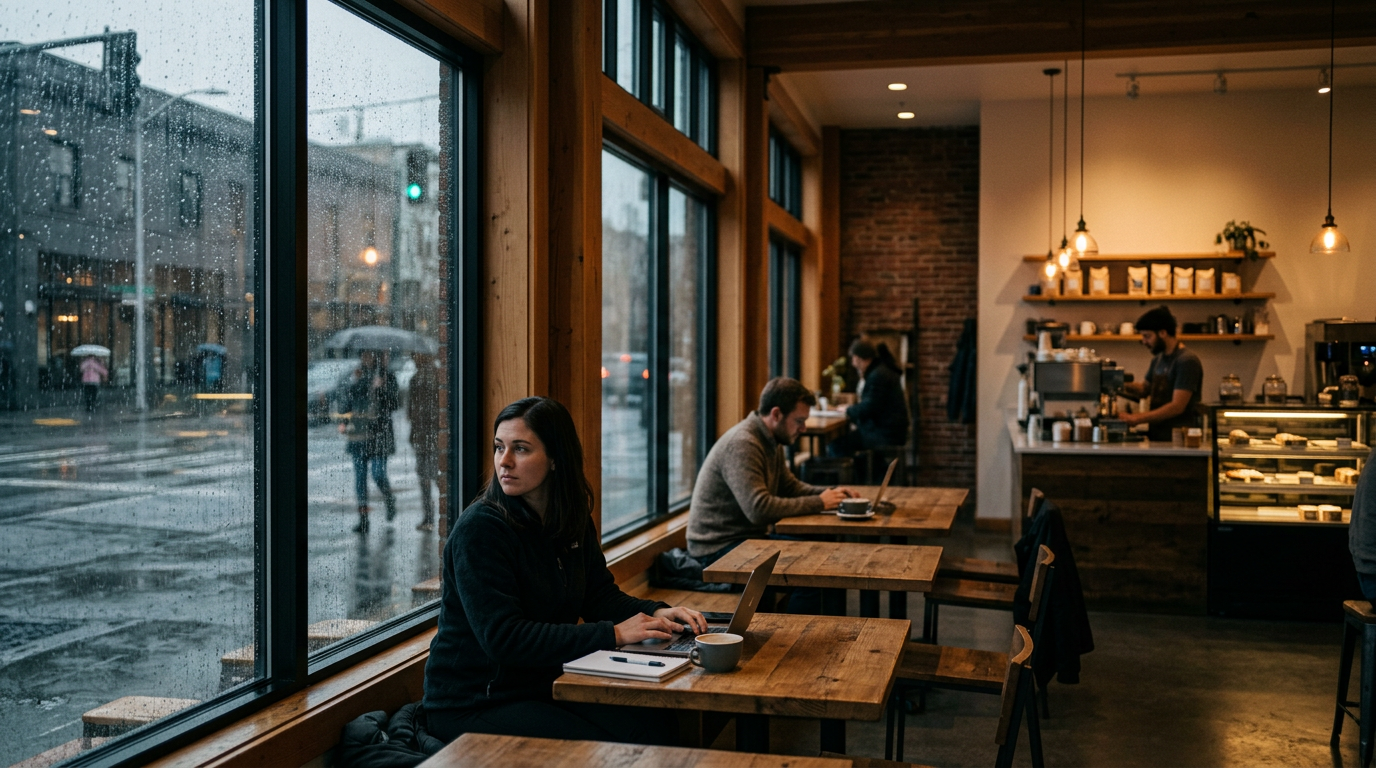 Seattle laptop coffee without the side-eye